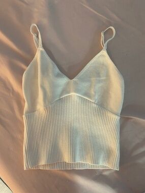 Garage cream cropped tank top